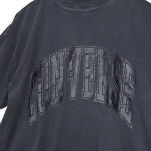 Converse Oversized Faded Black on Black Graphic Tee Streetwear Vintage Style L
